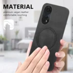 Retro Magsafe Magnetic PU Back Cover Phone Case, For OPPO Reno11 F, For OPPO Find X7 5G - Image 3