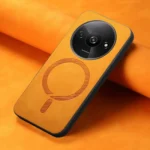 Solid Color Retro Magsafe PU Back Cover Phone Case, For Xiaomi Redmi A3, For Xiaomi Redmi Note 13 Pro 4G - Image 7