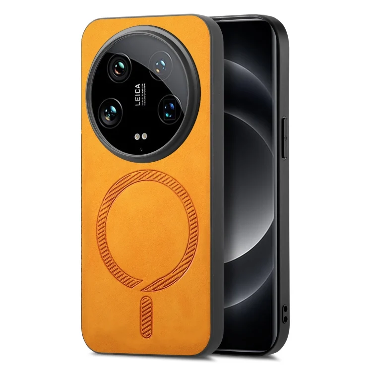 Solid Color Retro Magsafe PU Back Cover Phone Case, For Xiaomi 14 Ultra, For Xiaomi 14 Pro 5G