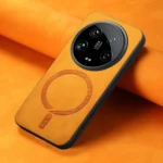 Solid Color Retro Magsafe PU Back Cover Phone Case, For Xiaomi 14 Ultra, For Xiaomi 14 Pro 5G - Image 7