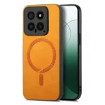 Solid Color Retro Magsafe PU Back Cover Phone Case, For Xiaomi 14, For Xiaomi Redmi Note 13 5G