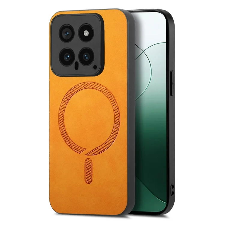 Solid Color Retro Magsafe PU Back Cover Phone Case, For Xiaomi 14, For Xiaomi Redmi Note 13 5G