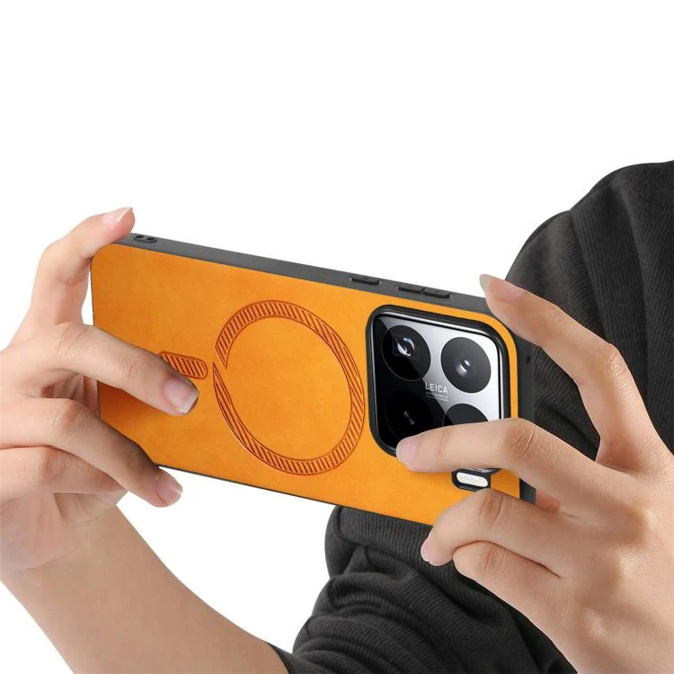 SYA002637126A_2.webp Solid Color Retro Magsafe PU Back Cover Phone Case, For Xiaomi 15 Pro, For Xiaomi 15 - Image 8