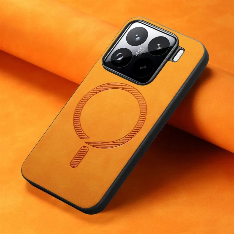 SYA002637126A_3.webp Solid Color Retro Magsafe PU Back Cover Phone Case, For Xiaomi 15 Pro, For Xiaomi 15 - Image 9