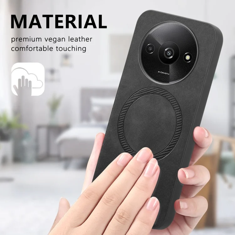 SYA0026371_B2.webp Solid Color Retro Magsafe PU Back Cover Phone Case, For Redmi A5 4G 171.7mm / Poco C71, For Xiaomi 15 Ultra - Image 3