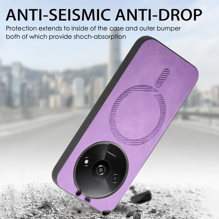 SYA0026371_B3.webp Solid Color Retro Magsafe PU Back Cover Phone Case, For Redmi A5 4G 171.7mm / Poco C71, For Xiaomi 15 Ultra - Image 4