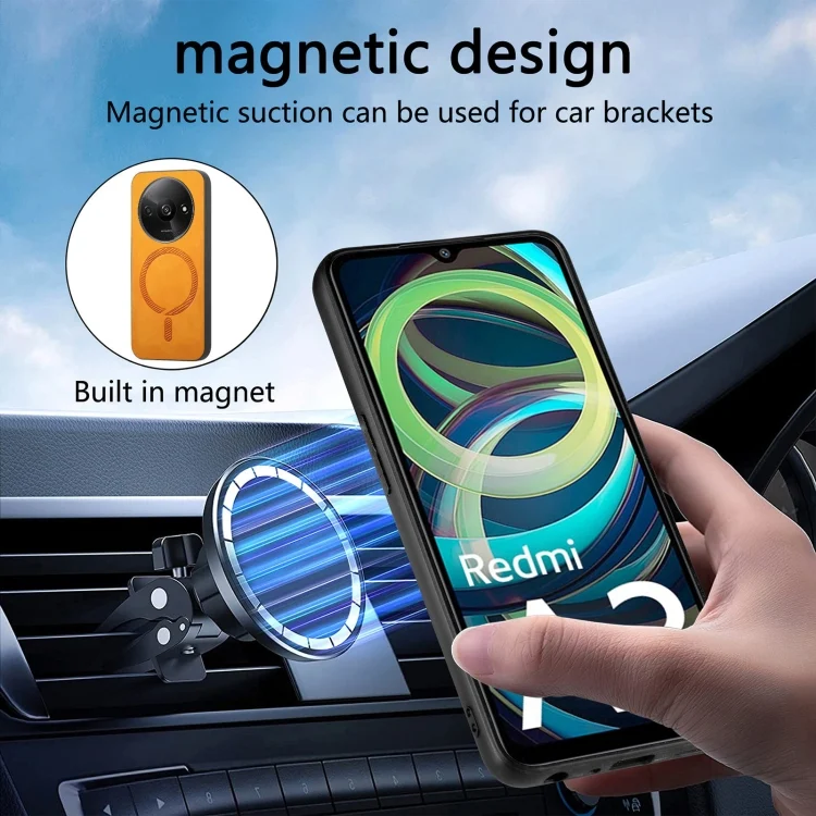 SYA0026371_B5.webp Solid Color Retro Magsafe PU Back Cover Phone Case, For Redmi A5 4G 171.7mm / Poco C71, For Xiaomi 15 Ultra - Image 6