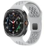 For Samsung Galaxy Watch Ultra 47mm Holes Style Square Buckle Solid Color Silicone Watch Band