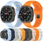 For Samsung Galaxy Watch Ultra 47mm Holes Style Square Buckle Solid Color Silicone Watch Band - Image 2