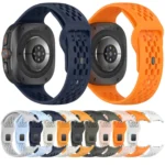 For Samsung Galaxy Watch Ultra 47mm Holes Style Square Buckle Solid Color Silicone Watch Band - Image 3