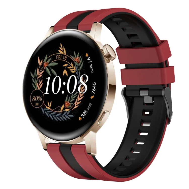 20mm Two Color Sports Silicone Watch Band