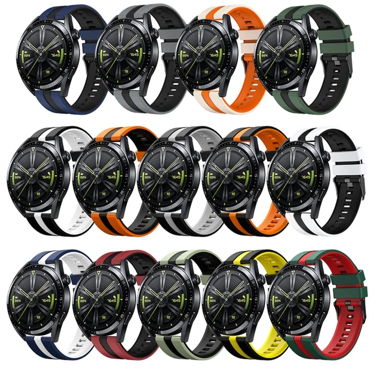 SYA0026408_B2.webp 22mm Two Color Sports Silicone Watch Band - Image 3
