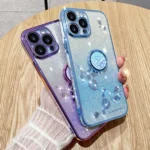 Gradient Glitter Immortal Flower Ring All-inclusive Phone Case, For iPhone 16 Pro Max, For iPhone 16 Pro, For iPhone 16 Plus, For iPhone 16 - Image 3