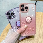 Gradient Glitter Immortal Flower Ring All-inclusive Phone Case, For iPhone 16 Pro Max, For iPhone 16 Pro, For iPhone 16 Plus, For iPhone 16 - Image 5