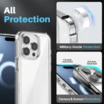 NORTHJO 5 in 1 Clear Phone Case with 2pcs Screen Film + 2pcs Camera Lens Film, For iPhone 16 Pro Max, For iPhone 16 Pro, For iPhone 16 Plus, For iPhone 16 - Image 2