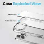 NORTHJO 5 in 1 Clear Phone Case with 2pcs Screen Film + 2pcs Camera Lens Film, For iPhone 16 Pro Max, For iPhone 16 Pro, For iPhone 16 Plus, For iPhone 16 - Image 3
