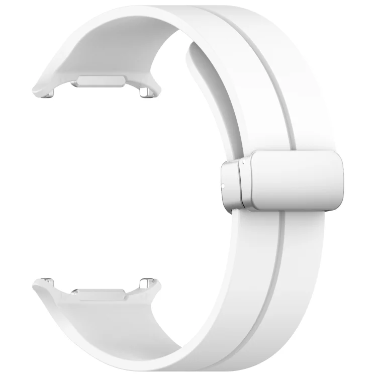 SYA002646101A_1.webp For Samsung Galaxy Watch Ultra 47mm / Ultra 2025 Groove Magnetic Folding Silver Buckle Silicone Watch Band - Image 7