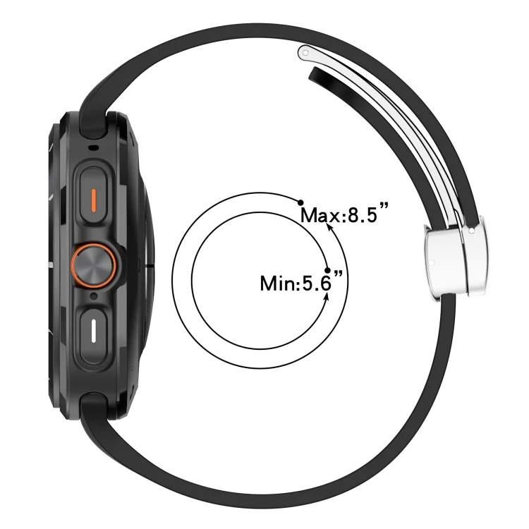 SYA0026461_B4.webp For Samsung Galaxy Watch Ultra 47mm / Ultra 2025 Groove Magnetic Folding Silver Buckle Silicone Watch Band - Image 5
