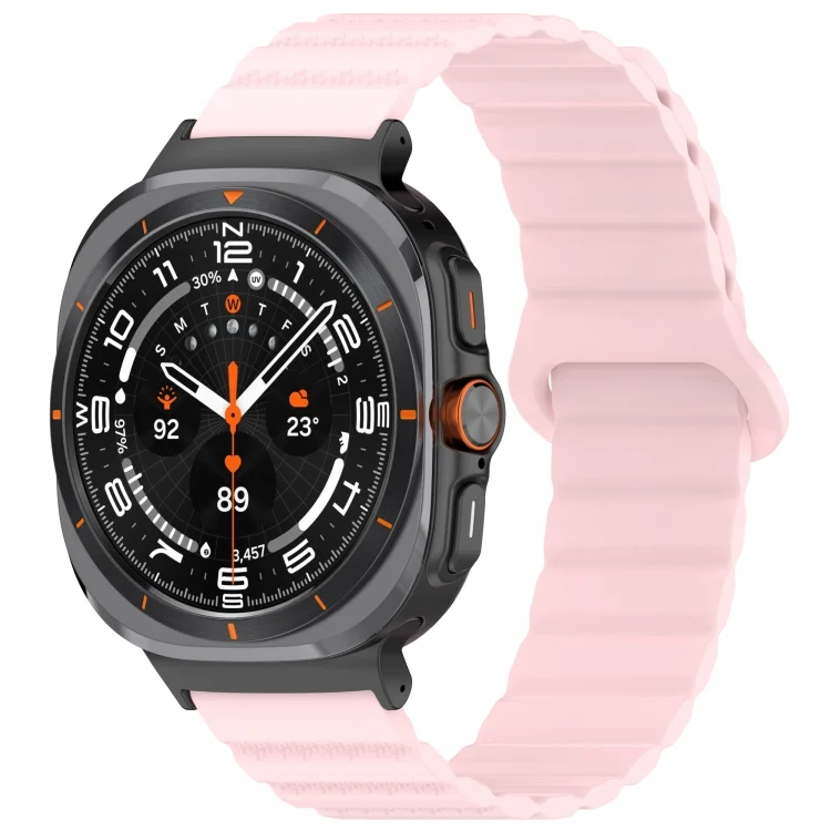 For Samsung Galaxy Watch Ultra 47mm Spot Pattern Two Color Magnetic Silicone Watch Band