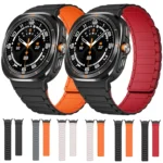For Samsung Galaxy Watch Ultra 47mm Black Connector I-shaped Magnetic Silicone Watch Band - Image 2