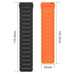 22mm I-shaped Magnetic Silicone Watch Band - Image 3