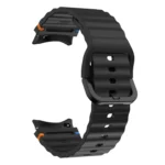Wave Pattern Stitched Silicone Watch Band - Image 6