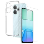 NORTHJO Transparent TPU Phone Case with Tempered Glass Film, For Xiaomi Redmi 13 4G, For Xiaomi Redmi A3x 4G, For Xiaomi  Redmi A3 4G