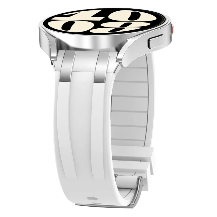SYA002663609A_2.webp 20mm Quick Release Silver Buckle Royal Silicone Watch Band - Image 8