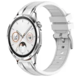 22mm Quick Release Silver Buckle Royal Silicone Watch Band