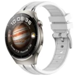 22mm Quick Release Silver Buckle Royal Silicone Watch Band