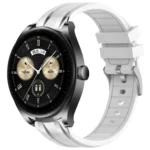 22mm Quick Release Silver Buckle Royal Silicone Watch Band