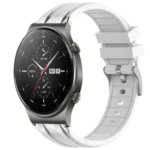 22mm Quick Release Silver Buckle Royal Silicone Watch Band