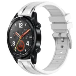 22mm Quick Release Silver Buckle Royal Silicone Watch Band