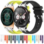 22mm Quick Release Silver Buckle Royal Silicone Watch Band - Image 2