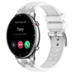 22mm Quick Release Silver Buckle Royal Silicone Watch Band