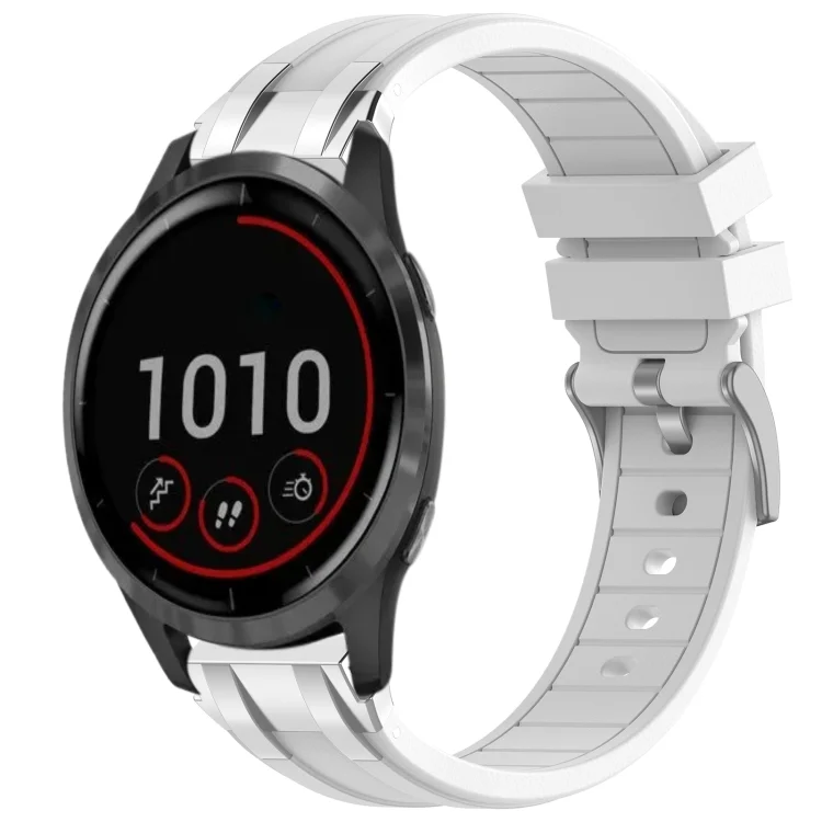 22mm Quick Release Silver Buckle Royal Silicone Watch Band
