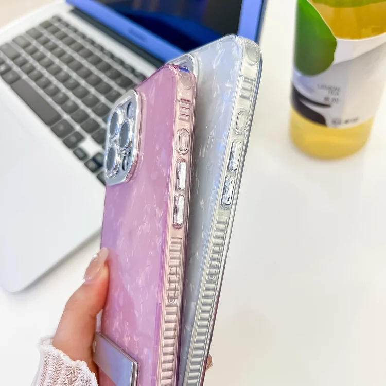 SYA0026686_B5.webp Plating Glitter Texture Fold Holder TPU Phone Case with Lens Film, For iPhone 13 - Image 6
