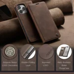 CaseMe 013 Multifunctional Horizontal Flip Leather Phone Case, For iPhone 16 Pro Max, For iPhone 16 Pro, For iPhone 16 Plus, For iPhone 16 - Image 5