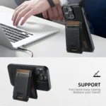 Suteni H17 Cross Grain Leather MagSafe Detachable Wallet Phone Case, For iPhone 16 Pro Max, For iPhone 16 Pro, For iPhone 16 Plus, For iPhone 16, For iPhone 15 Pro Max, For iPhone 15 Pro - Image 4