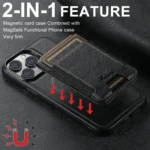 Suteni H17 Cross Grain Leather MagSafe Detachable Wallet Phone Case, For iPhone 15 Plus, For iPhone 15, For iPhone 14 Plus, For iPhone 14, For iPhone 14 Pro, For iPhone 14 Pro Max - Image 7