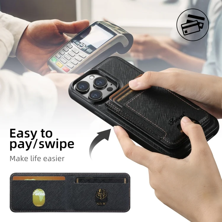 SYA002670412A_1.webp Suteni H17 Cross Grain Leather MagSafe Detachable Wallet Phone Case, For iPhone 13 Pro Max, For iPhone 13 Pro, For iPhone 13, For iPhone 12, For iPhone 12 Pro Max, For iPhone 12 Pro - Image 3