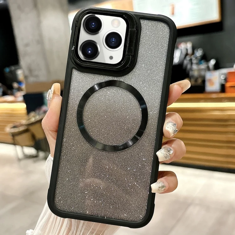 CD-grain Gradient Glitter Magsafe Acrylic Hybrid TPU Phone Case, For iPhone 11 Pro Max, For iPhone 11