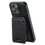 Suteni H18 Cross Grain MagSafe Wallet Leather Phone Case, For iPhone 16 Pro Max, For iPhone 16 Pro, For iPhone 16 Plus, For iPhone 16, For iPhone 15 Pro Max, For iPhone 15 Pro