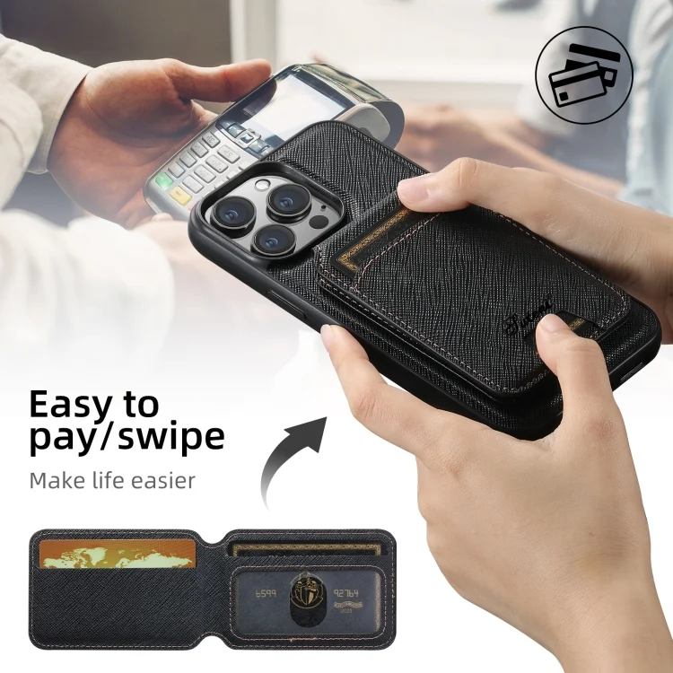 SYA002670613A_1.webp Suteni H18 Cross Grain MagSafe Wallet Leather Phone Case, For iPhone 13 Pro Max, For iPhone 13 Pro, For iPhone 13, For iPhone 12, For iPhone 12 Pro Max, For iPhone 12 Pro - Image 3