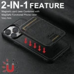 Suteni H18 Cross Grain MagSafe Wallet Leather Phone Case, For iPhone 13 Pro Max, For iPhone 13 Pro, For iPhone 13, For iPhone 12, For iPhone 12 Pro Max, For iPhone 12 Pro - Image 7