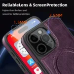 Multi-function Holder MagSafe PU Phone Case, For iPhone 16 Pro Max, For iPhone 16 Pro - Image 5