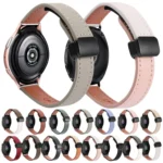 Slim Magnetic Buckle 20mm Microfiber Leather Watch Band - Image 2