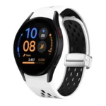 Two Color Magnetic Folding Silver Buckle Silicone Watch Band