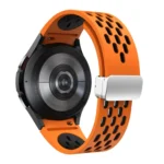 Two Color Magnetic Folding Silver Buckle Silicone Watch Band - Image 5