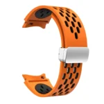 Two Color Magnetic Folding Silver Buckle Silicone Watch Band - Image 6